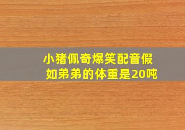 小猪佩奇爆笑配音假如弟弟的体重是20吨