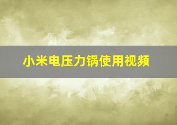 小米电压力锅使用视频