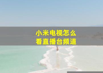 小米电视怎么看直播台频道