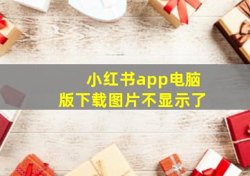 小红书app电脑版下载图片不显示了