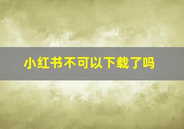 小红书不可以下载了吗