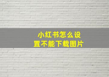 小红书怎么设置不能下载图片