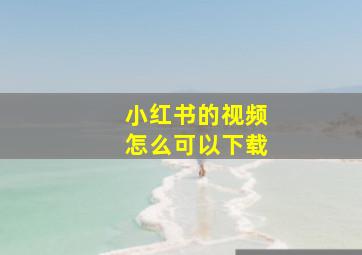 小红书的视频怎么可以下载