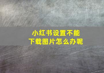 小红书设置不能下载图片怎么办呢