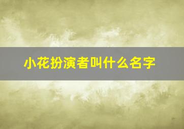 小花扮演者叫什么名字