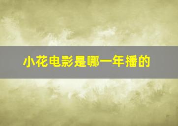 小花电影是哪一年播的