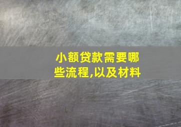 小额贷款需要哪些流程,以及材料