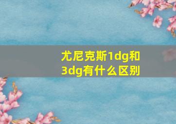 尤尼克斯1dg和3dg有什么区别