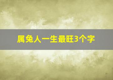 属兔人一生最旺3个字