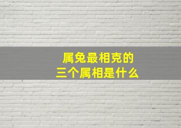 属兔最相克的三个属相是什么