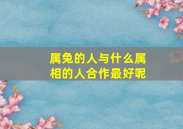 属兔的人与什么属相的人合作最好呢