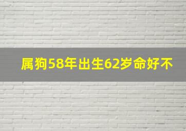 属狗58年出生62岁命好不