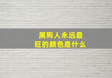 属狗人永远最旺的颜色是什么