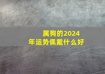 属狗的2024年运势佩戴什么好