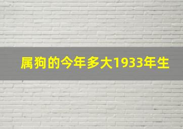 属狗的今年多大1933年生