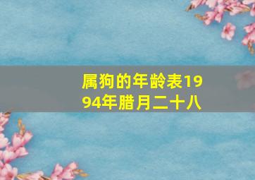 属狗的年龄表1994年腊月二十八