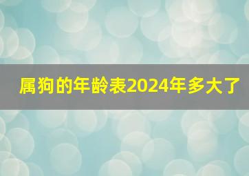 属狗的年龄表2024年多大了