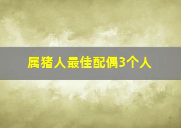 属猪人最佳配偶3个人