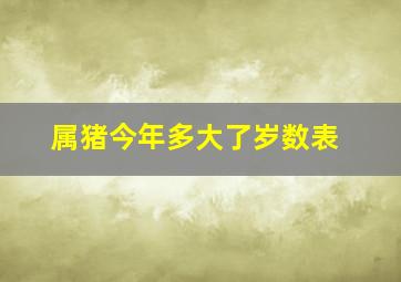 属猪今年多大了岁数表