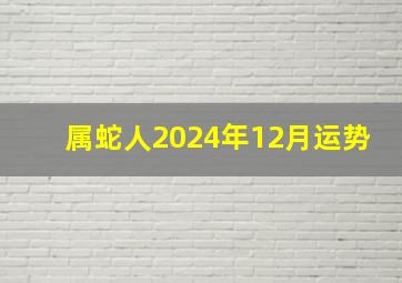 属蛇人2024年12月运势