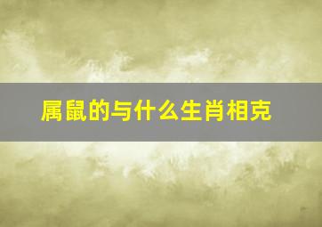 属鼠的与什么生肖相克