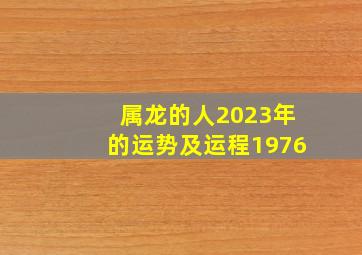 属龙的人2023年的运势及运程1976