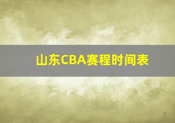 山东CBA赛程时间表