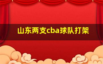 山东两支cba球队打架