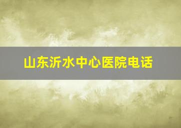 山东沂水中心医院电话