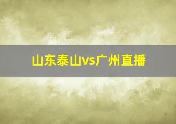 山东泰山vs广州直播