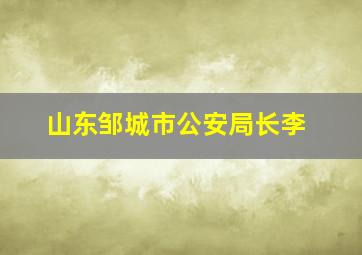 山东邹城市公安局长李