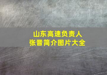 山东高速负责人张晋简介图片大全