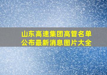 山东高速集团高管名单公布最新消息图片大全