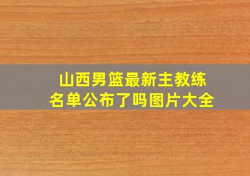 山西男篮最新主教练名单公布了吗图片大全