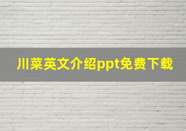 川菜英文介绍ppt免费下载