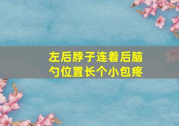 左后脖子连着后脑勺位置长个小包疼