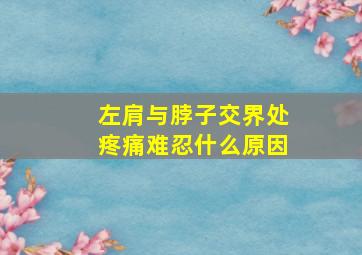 左肩与脖子交界处疼痛难忍什么原因