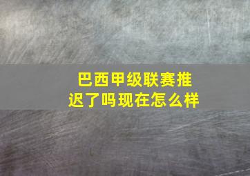 巴西甲级联赛推迟了吗现在怎么样