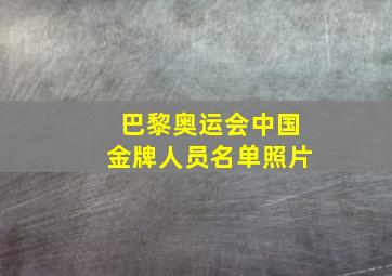 巴黎奥运会中国金牌人员名单照片