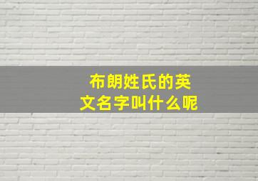 布朗姓氏的英文名字叫什么呢