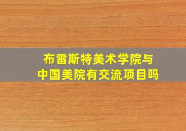 布雷斯特美术学院与中国美院有交流项目吗