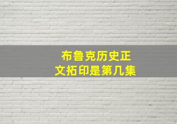 布鲁克历史正文拓印是第几集