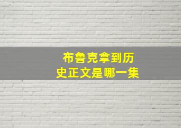 布鲁克拿到历史正文是哪一集