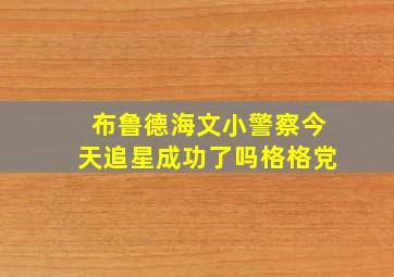 布鲁德海文小警察今天追星成功了吗格格党