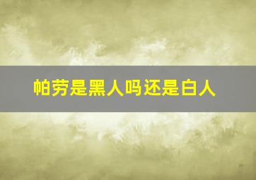 帕劳是黑人吗还是白人