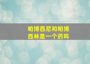 帕博西尼和帕博西林是一个药吗