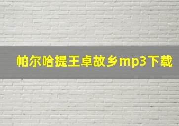 帕尔哈提王卓故乡mp3下载