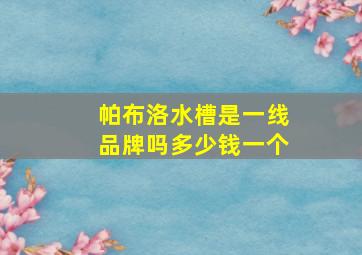 帕布洛水槽是一线品牌吗多少钱一个