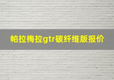 帕拉梅拉gtr碳纤维版报价