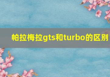 帕拉梅拉gts和turbo的区别